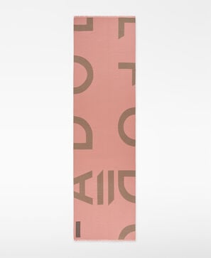 Bufanda bicolor maxi logo jacquard mujer