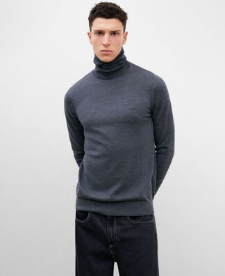Jersey 100% lana merino cuello alto - Hombre