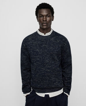 Cotton melange knit sweater