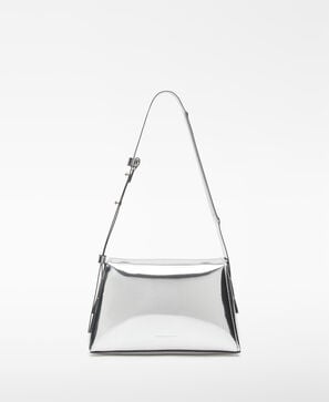 Mica metallic-finish shoulder bag