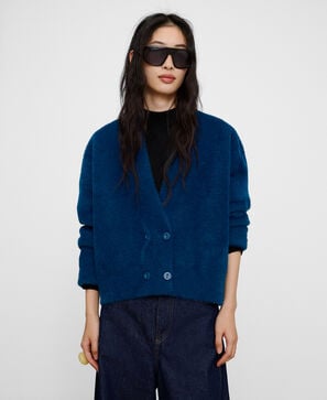 Cross-front furry jacket