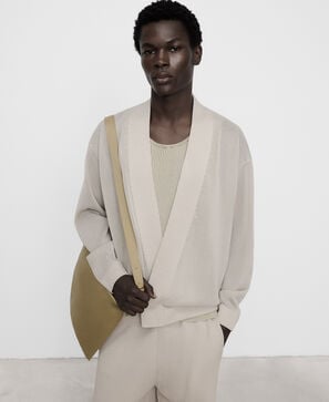 Semi-sheer knit kimono jacket