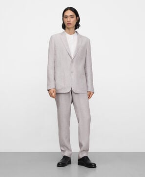 European linen tailored blazer