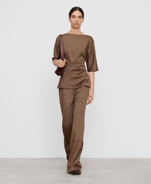 Pantal&oacute;n flare jaspeado