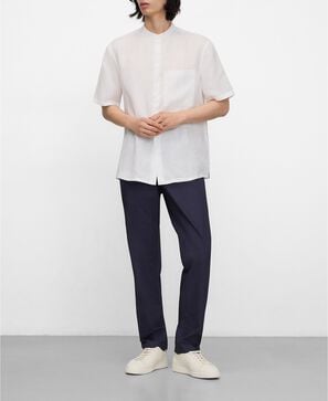 Cotton poplin straight trousers