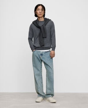 Merino wool crew collar sweater