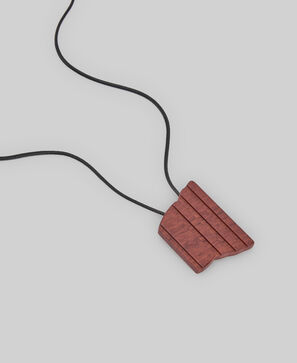 Collar ladrillo madera mujer