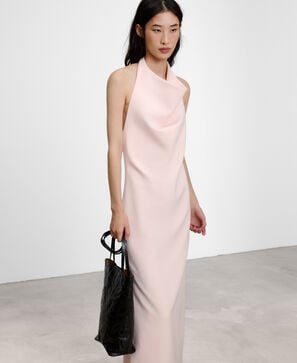 Vestido largo cuello halter