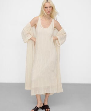 Long openwork knit dress