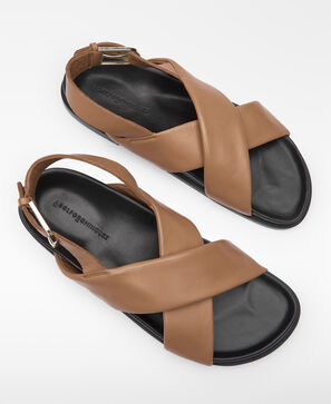 Leather padded-strap sandals