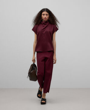 Pantal&oacute;n culotte granate mujer