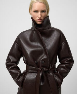 Non-Leather double-faced coat woman