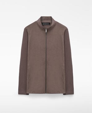 Faux suede and knit jacket