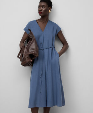 Adolfo Dominguez, Ramie blend midi dress woman