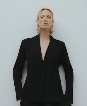 Blazer crinkle noir femme