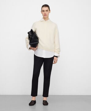 Ankle-length slim fit trousers