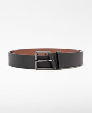 Leather engraved logo belt