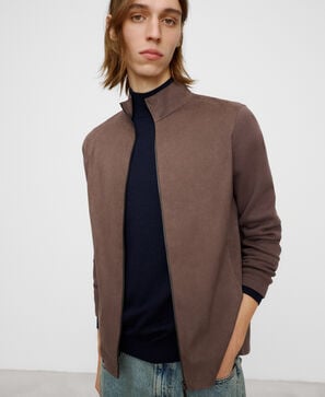 Faux suede and knit jacket