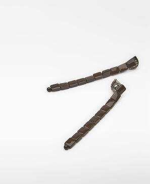 Brown long earrings woman