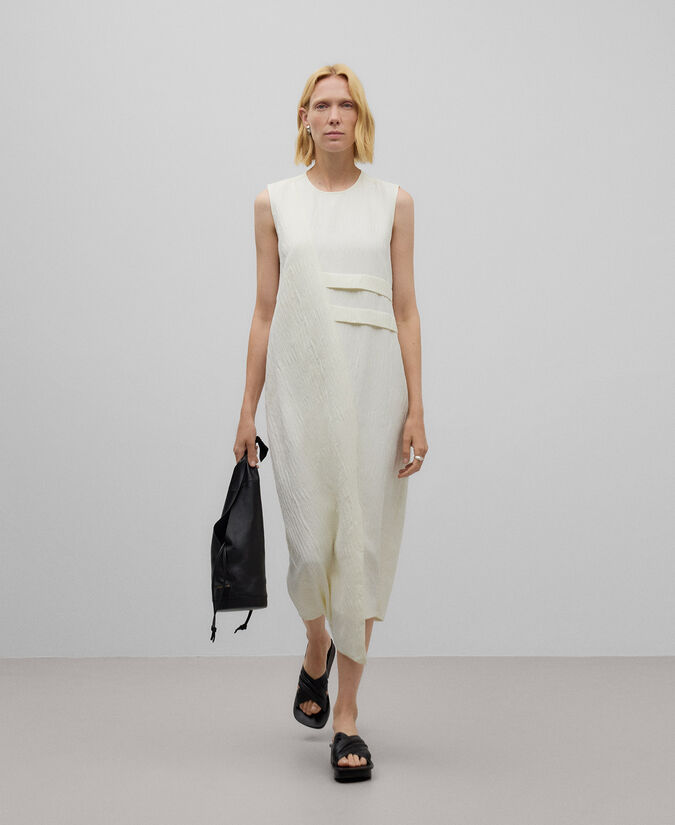 Adolfo dominguez Vestido bajo asimétrico crudo mujer
