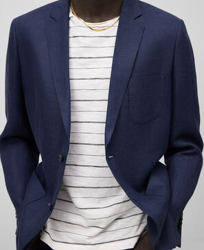 Linen structured blazer man