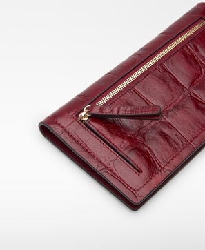 Mica croc-embossed large wallet woman