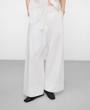 Organic cotton wide-leg trousers