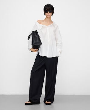 Unstructured asymmetric shirt woman