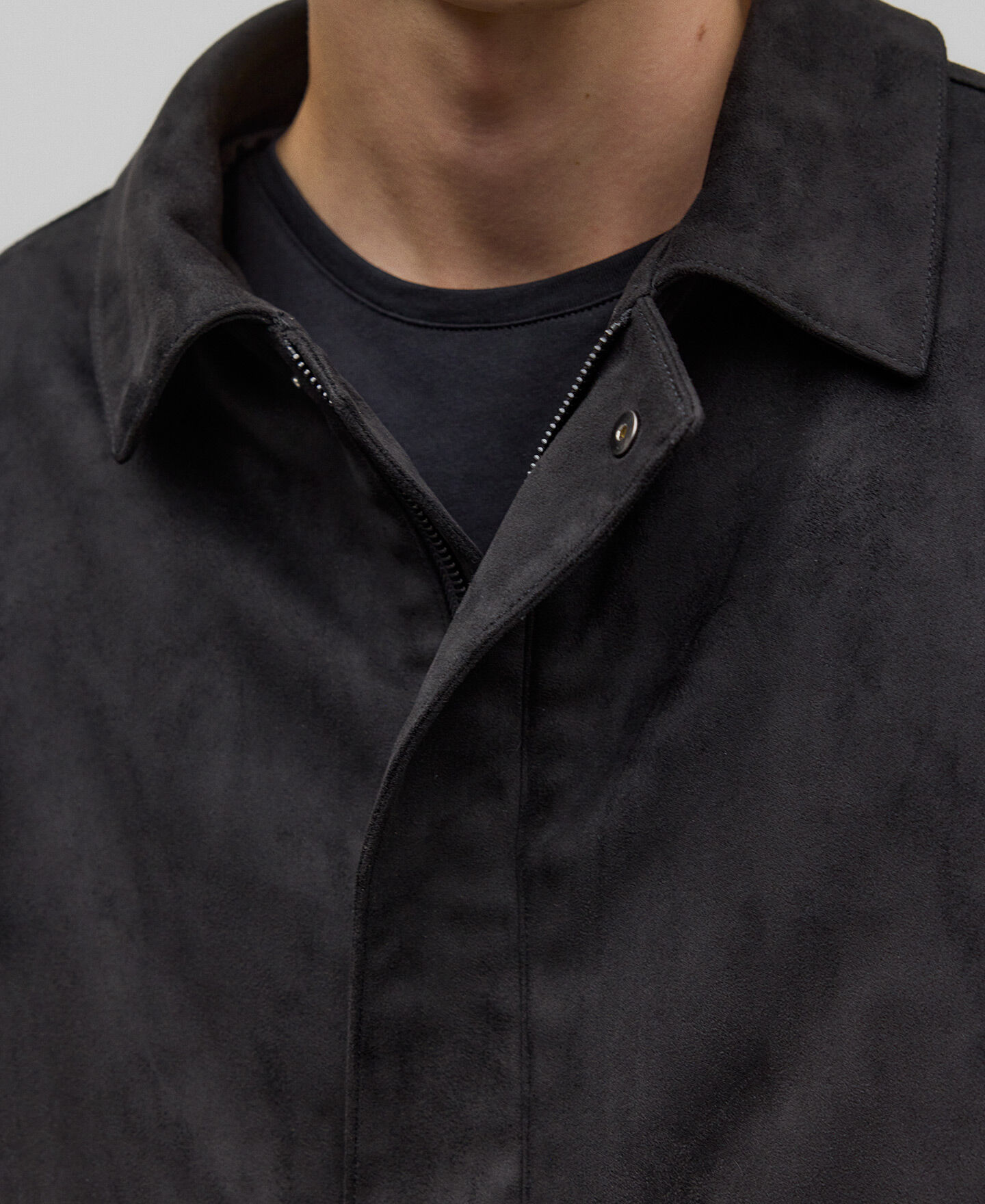 Chaqueta antelina negra outlet