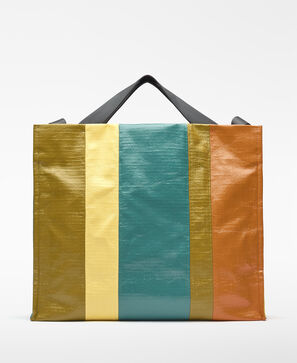 Maxi-Shopper aus Canvas mit bunten Streifen