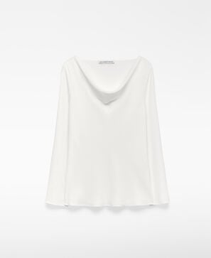 Draped collar top woman
