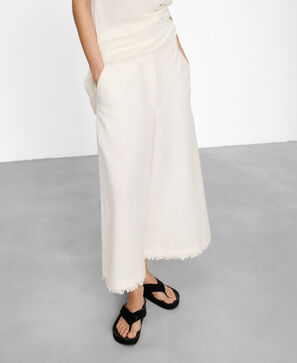 Fringed culotte trousers