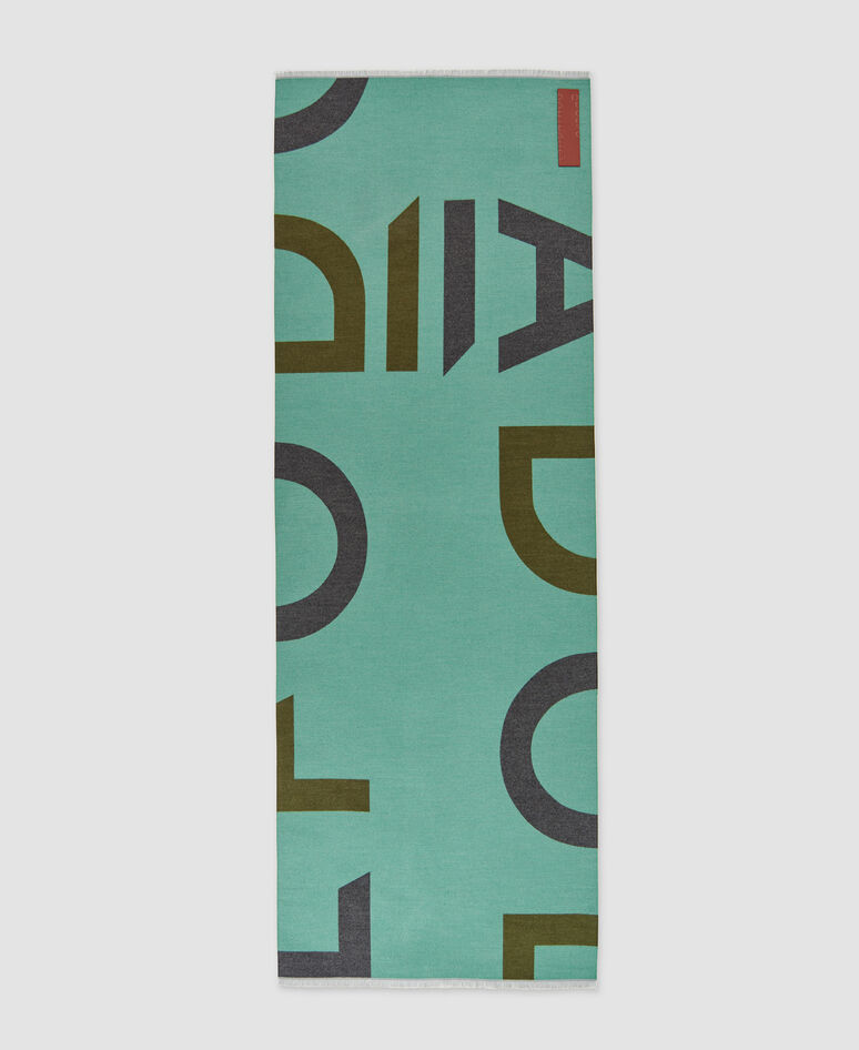 Tow-tone maxi logo scarf
