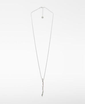 Metal piece necklace with pearl woman