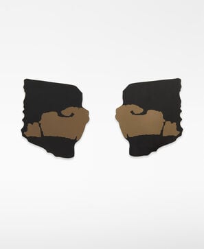 Two-tone sheet earrings woman