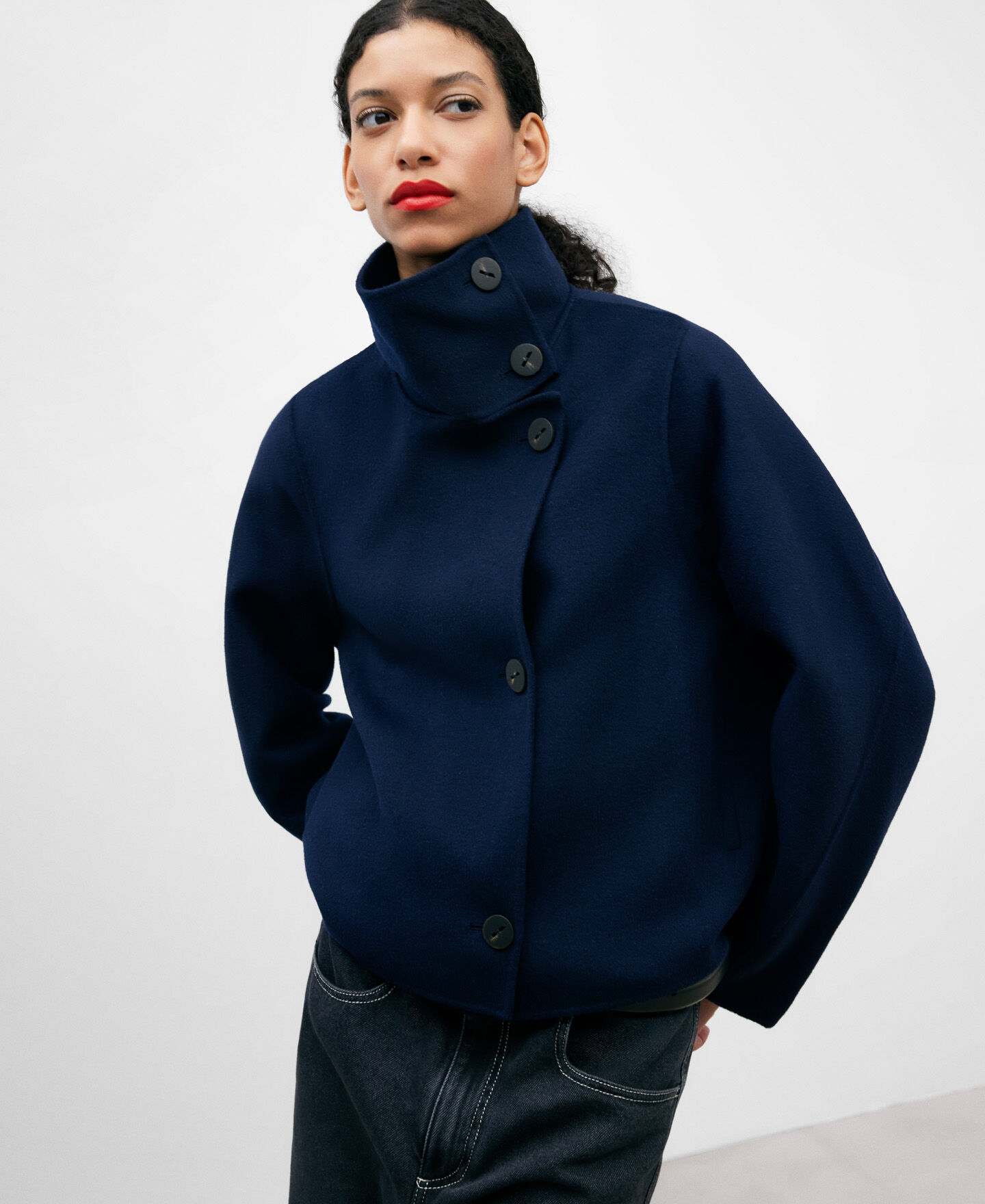 Double face fabric short jacket women AD Europa