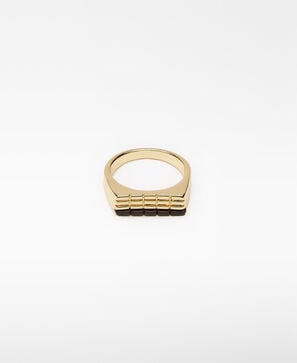 Gold-plated grid ring woman