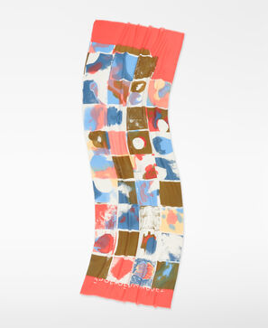 Organic cotton patchwork-print shawl