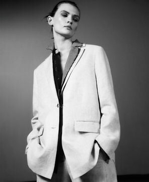 Blazer tailleur combin&eacute; en lin europ&eacute;en