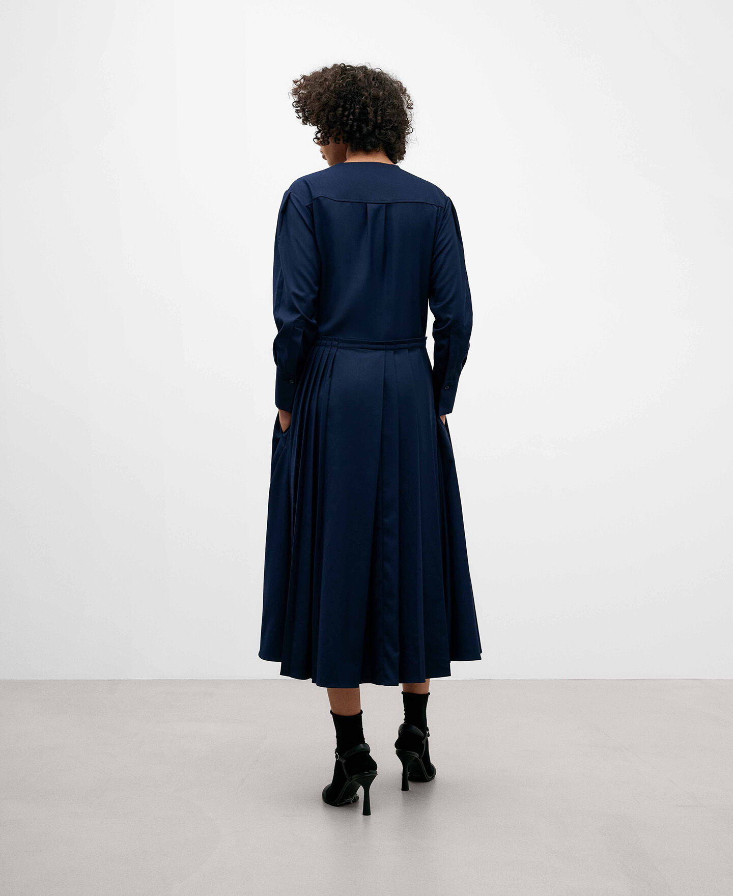 Vestido camisero hot sale azul marino