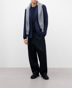 Melange blue knitted sweater