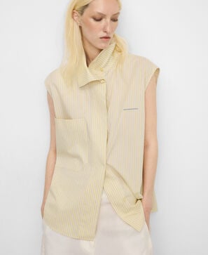 Camisa rayas cuello chimenea algod&oacute;n