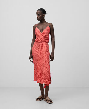 Asymmetrical strap dress woman