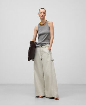 Cotton ribbed tank top woman