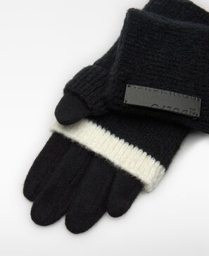 Convertible knit gloves woman