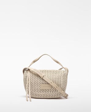 Raffia texture Dorna mini bowling bag