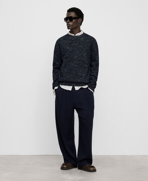 Cotton melange knit sweater