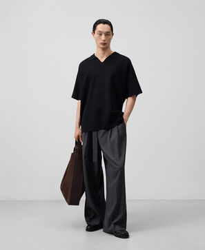 Knit oversize polo shirt man
