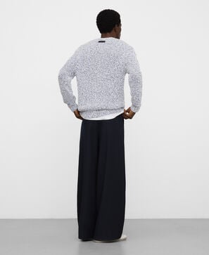 Melange texture knit sweater