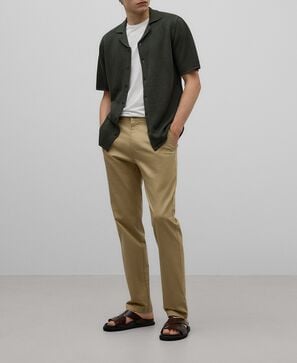 Cotton twill chino trousers man